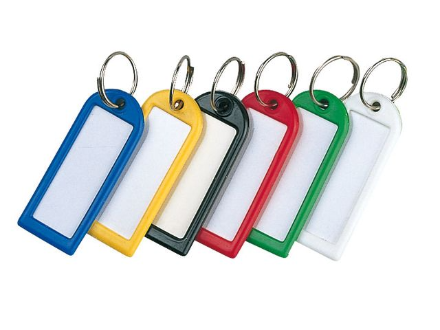 Sachet de 20 porte-clés L.54 x P.22 mm coloris assortis